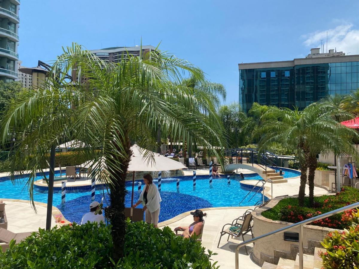 Flat Com Vista Panoramica -15- Na Barra Da Tijuca - Estacionamento Gratuito - Frigobar - Ar Condicionado - Piscina - Academia - Balsa Gratis - Varanda - Vista Parcial Mar E Lagoa Aparthotel *
