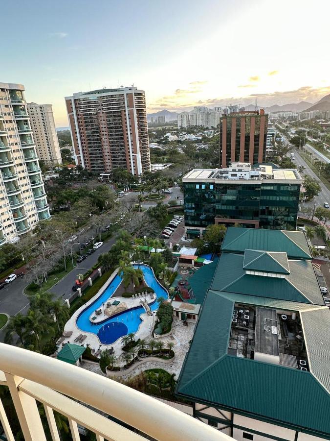 Aparthotel Flat Com Vista Panoramica -15- Na Barra Da Tijuca - Estacionamento Gratuito - Frigobar - Ar Condicionado - Piscina - Academia - Balsa Gratis - Varanda - Vista Parcial Mar E Lagoa