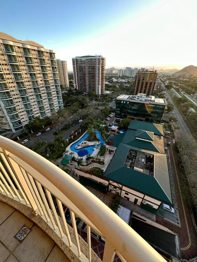 Flat Com Vista Panoramica -15- Na Barra Da Tijuca - Estacionamento Gratuito - Frigobar - Ar Condicionado - Piscina - Academia - Balsa Gratis - Varanda - Vista Parcial Mar E Lagoa Apartahotel *